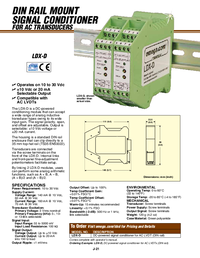 Thumbnail of document Data Sheet - LDX-D DIN Rail Signal Conditioner for AC LVDT Transducers